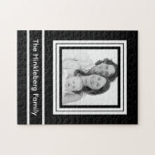 Aangepaste familiefoto met eigen tekst legpuzzel (Horizontaal)