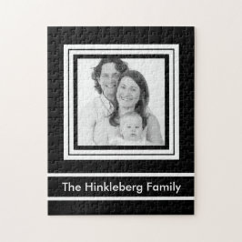 Aangepaste familiefoto met eigen tekst legpuzzel