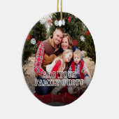 Aangepaste Familiefoto met kerstcitaat Keramisch Ornament (Rechts)