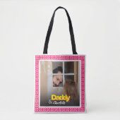 Aangepaste familiefoto met naam Gepersonaliseerde  Tote Bag (Voorkant)