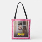 Aangepaste familiefoto met naam Gepersonaliseerde  Tote Bag (Achterkant)
