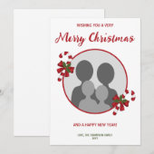 Aangepaste familiefoto met snoeprietkerstmis feestdagenkaart (Voorkant / Achterkant)