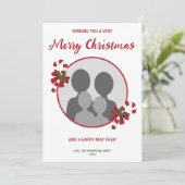 Aangepaste familiefoto met snoeprietkerstmis feestdagenkaart (Staand voorkant)
