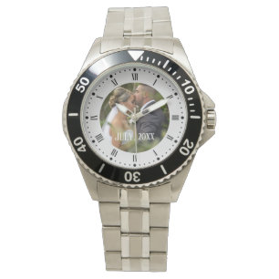 Aangepaste  familiefoto met teksthorloge horloge