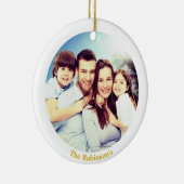 Aangepaste familiefoto met wit Lijst gepersonalise Keramisch Ornament (Rechts)