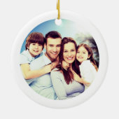 Aangepaste familiefoto met wit Lijst gepersonalise Keramisch Ornament (Achterkant)
