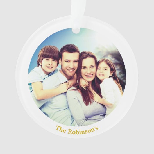 Aangepaste familiefoto met wit Lijst gepersonalise Ornament (voorkant)