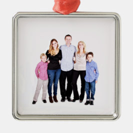 Aangepaste familiefoto metalen ornament