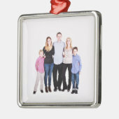 Aangepaste familiefoto metalen ornament (Links)