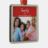 Aangepaste familiefoto metalen ornament (Rechts)