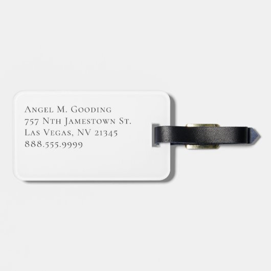 Aangepaste familiefoto | Monogram | Adres Bagagelabel (Achterkant horizontaal)