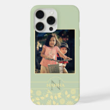 Aangepaste familiefoto monogram naam pastelgroen