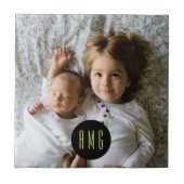 Aangepaste familiefoto | Monogrammen Tegeltje (Voorkant)