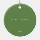 Aangepaste Familiefoto Naam Kerst Eucalyptus Keramisch Ornament (Achterkant)