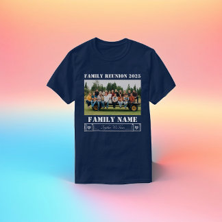 Aangepaste Familiefoto & Naam Reünie Jaar T-shirt