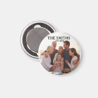 Aangepaste familiefoto & naam rond magneet