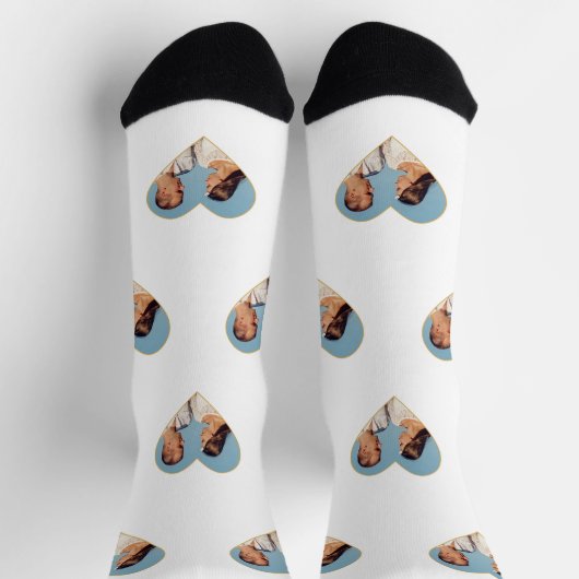 Aangepaste familiefoto op witwassockets sokken (Top)