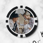 Aangepaste familiefoto poker chips<br><div class="desc">Creëer Uw eigen gepersonaliseerde foto cadeau door uw geliefde familie foto toe te voegen om uw ontwerp uniek te maken. Versier met titel "familie" in moderne script lettertype stijl. Perfect als geschenk voor pasgetrouwden, vakantiegift voor familie, familiereünie gunsten en cadeau voor speciale gelegenheden. Let op: De foto die op dit...</div>