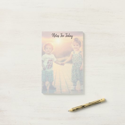 Aangepaste familiefoto post-it® notes (Op bureau)