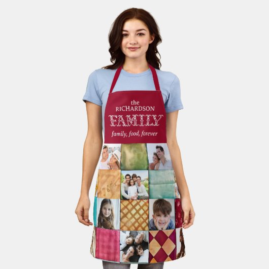 Aangepaste familiefoto schort (Gedragen)