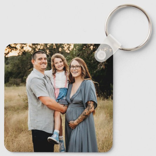 Aangepaste familiefoto sleutelhanger (Achterkant)