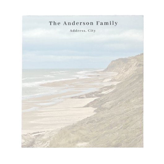 Aangepaste familiefoto strandreizen notitieblok (Voorkant)