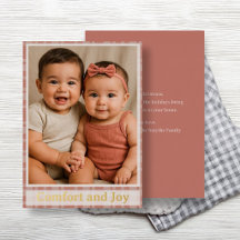 Aangepaste familiefoto terracotta beige kerst 