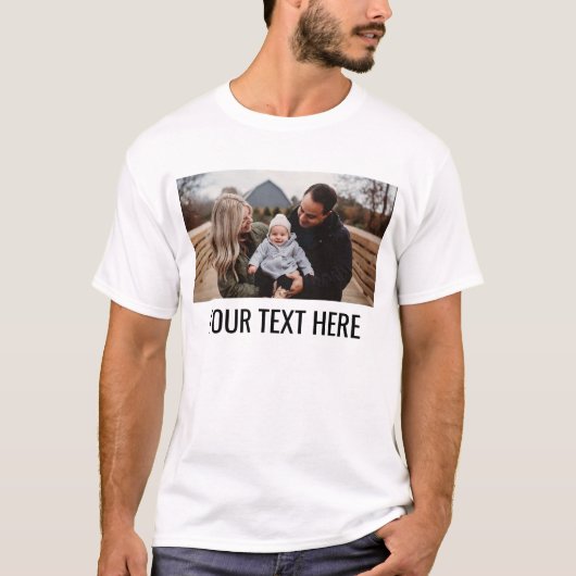 Aangepaste familiefoto Verjaardag Afbeelding Tekst T-shirt (Voorkant)