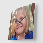 Aangepaste familiefoto vierkante klok (Hoek)