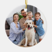Aangepaste Familiefoto Vrolijke Kerst Keramisch Ornament (Voorkant)
