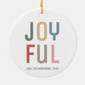 Aangepaste Familiefoto Vrolijke Kerst Keramisch Ornament (Achterkant)