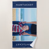 Aangepaste familiefoto Zomer Keepsake Gift Strandlaken (Voorkant)