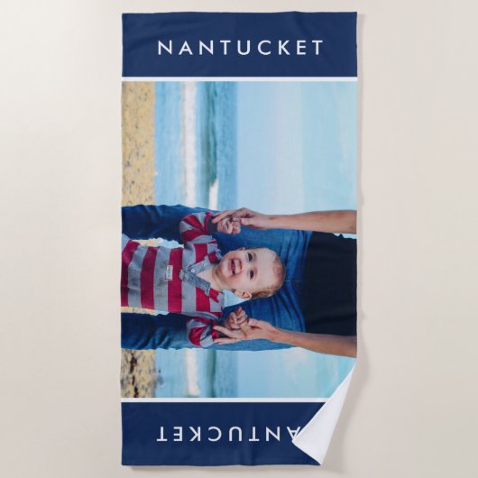 Aangepaste familiefoto Zomer Keepsake Gift Strandlaken (Voorkant)