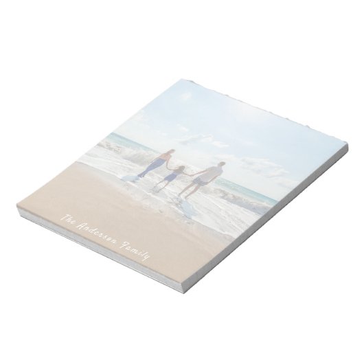 Aangepaste familiefoto zomervakantie notitieblok (Linkerzijde)