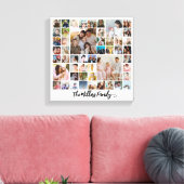 Aangepaste familiefotocollage 50 foto's canvas afdruk (Insitu (Woonkamer))