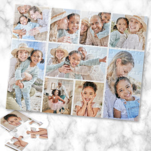 Aangepaste familiefotocollage legpuzzel
