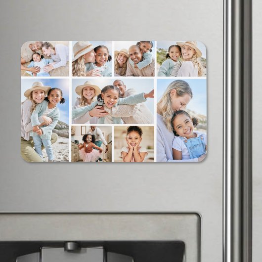 Aangepaste familiefotocollage magneet