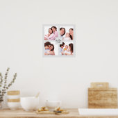 Aangepaste familiefotocollage vierkant frame met 4 poster (Keuken)