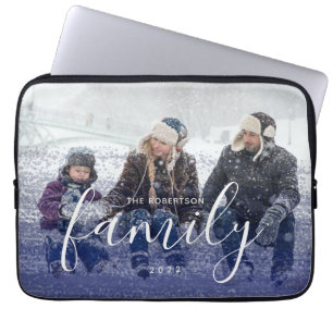 Aangepaste familiefotografie Abstracte overlay Laptop Sleeve