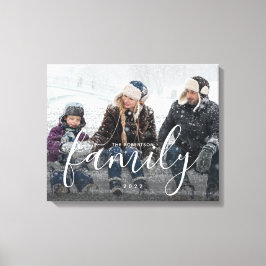 Aangepaste familiefotografie zwarte Abstracte over Canvas Afdruk