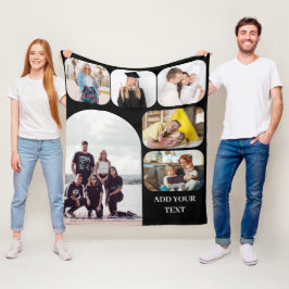 Aangepaste familiefoto's Collage & gepersonaliseer Fleece Deken