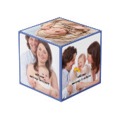 Aangepaste familiefoto's | Vaderdag blauwe foto ku Kubus (Achter hoekig)