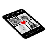 Aangepaste familiefoto's Vrolijk Kerstfeest Magneet (Rechterzijde)