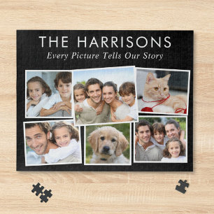 Aangepaste familiefotoverhaalcollage legpuzzel