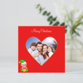 Aangepaste familiehart en schattige elfenkerst (Staand voorkant)