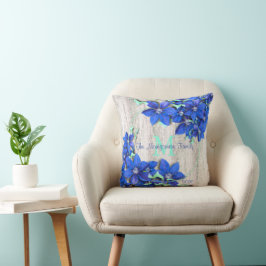 Aangepaste familiekleutel met paarse bloemen kussen