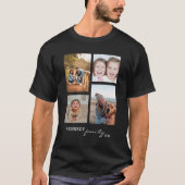 Aangepaste familienaam 4 Foto Collage Black T-shirt (Voorkant)