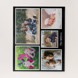 Aangepaste familienaam 5 Foto Collage Legpuzzel