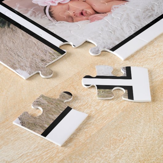 Aangepaste familienaam 8 Foto Collage Legpuzzel (Zijkant)