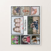 Aangepaste familienaam 8 Foto Collage Legpuzzel (Verticaal)